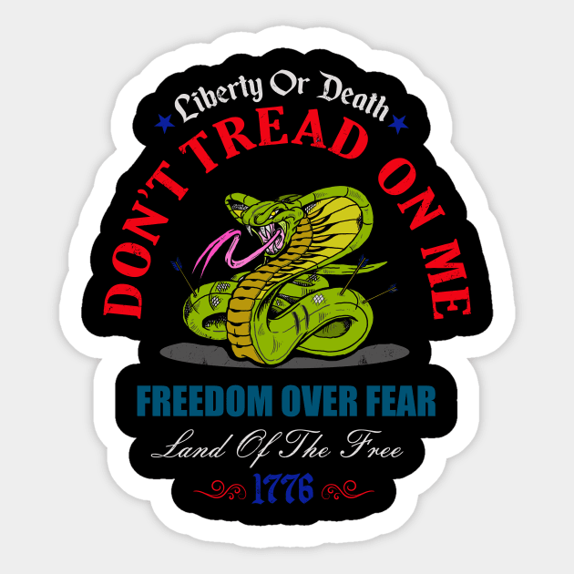 Don't Tread on Me | Freedom Over Fear Sticker by WalkingMombieDesign